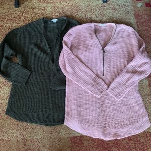 2pc Long sleeve zip up sweaters